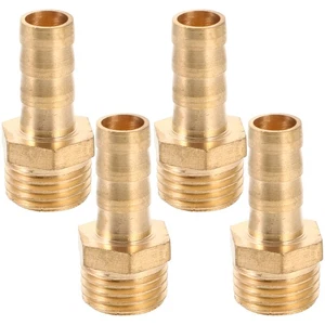 4 Pcs Brass Hose Fittings Air Compressor Pipe Connector Connectors - Picture 1 of 12