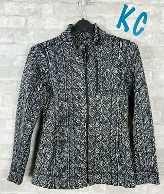 WOMEN'S MARC NEW YORK ANDREW MARC BLACK PATTERN ZIP UP JACKET FLEECE LINED SZ S - Image 1 of 4