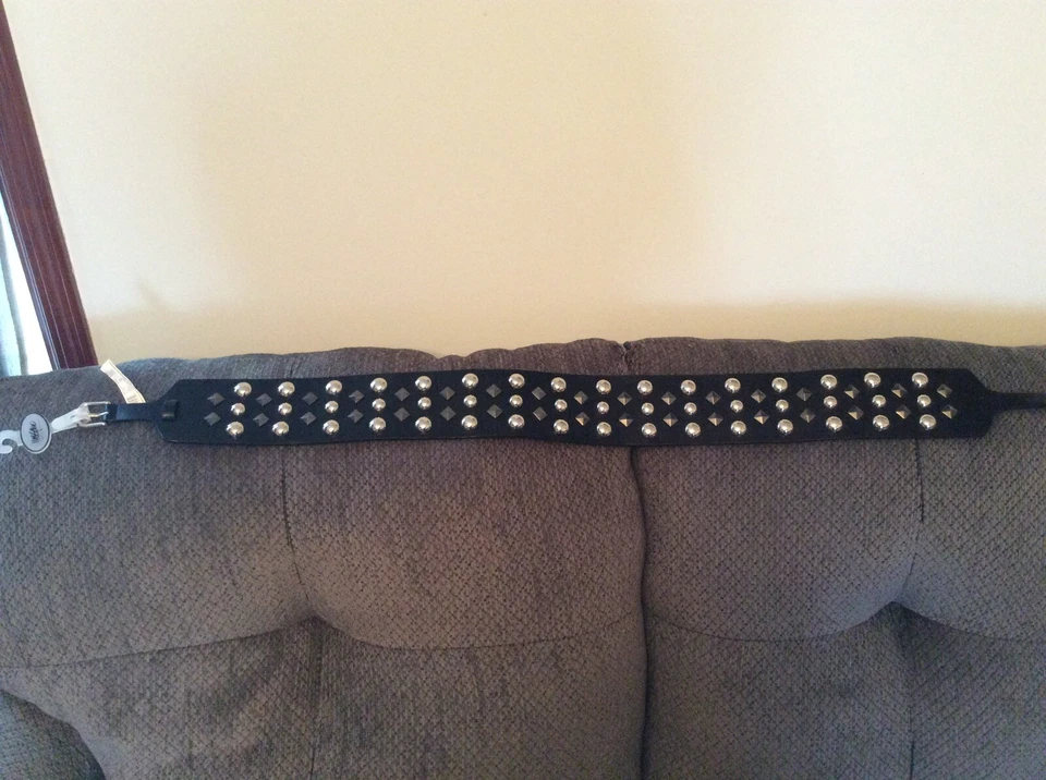 45” Belt With Spikes Black Goth/biker New Never Worn. - Image 1 of 3