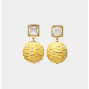 Lizzie Fortunato Paradiso Earrings Canary 18k Gold-Plated & Green Amethyst $250 - Picture 1 of 11