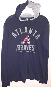ATLANTA BRAVES 47 BRAND LONG SLEEVE HOODIE ADULT SZ SMALL--EUC! - Picture 1 of 3