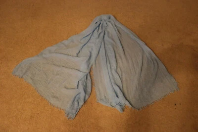 Mantón bufanda azul arrugado rosa cosquillas para mujer mezcla de algodón longitud 69 pulgadas Foto 1 de 4