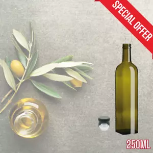 BOTTIGLIA PER OLIO BOTTIGLIE IN VETRO VERDE MARASCA CON TAPPO E DOSATORE 250 ml - Foto 1 di 6