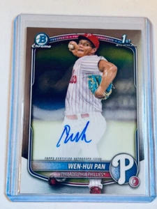 2025 Bowman 1st Chrome Auto Wen-Hui Pan Philadelphia Phillies - Picture 1 of 2