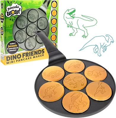 Dino Mini Pancake Pan- Make 7 Unique Flapjack Dinosaurs for Kids, Nonstick Pan C - Image 1 of 4