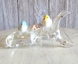 Vintage Glass Figurine Branch with Birds Murano? unsigned - Picture 1 of 7