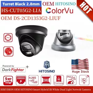 US Hitosino 5MP AcuSense MIC Smart Hybird Light IP Camera IR POE ColorVu Black - Picture 1 of 24
