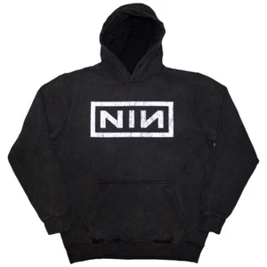 Nine Inch Nails - Logo Clásico - Gris Carbón Lavado a Piedra Pullover Sudadera con Capucha - Imagen 1 de 1