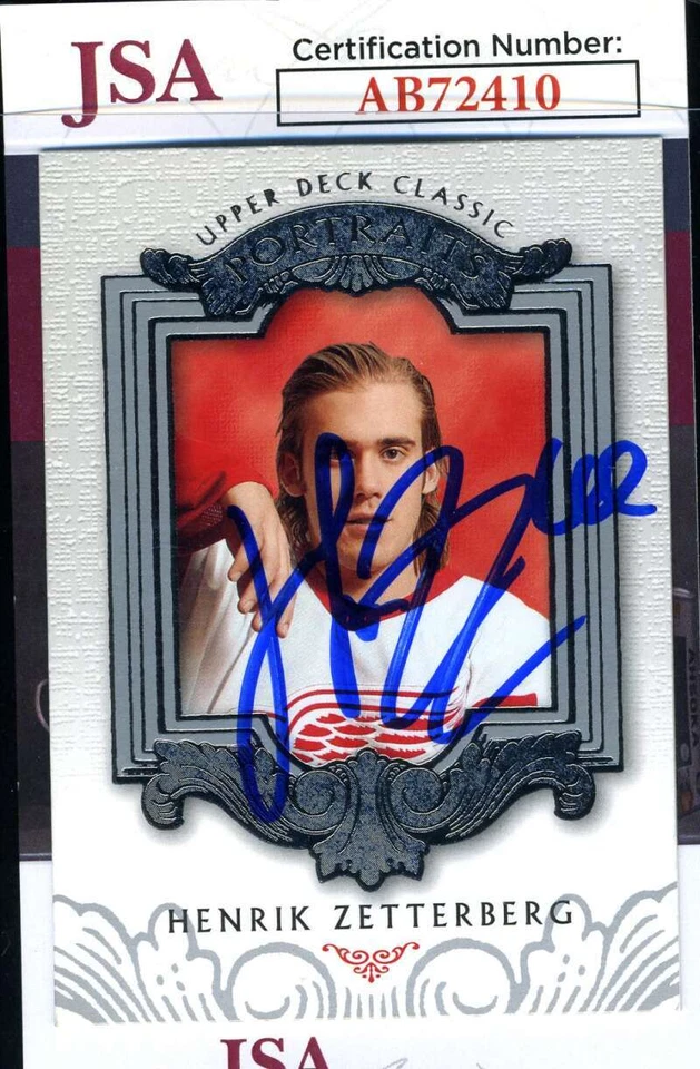 Henrik Zetterberg JSA Coa Signed 2003 Upper Deck Autograph - Image 1 of 2