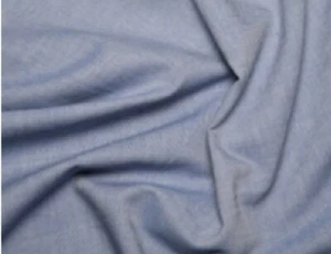 Chambray Denim Plain Woven 100% Cotton Dress Fabric - Mid Blue per Meter 60"wide - Picture 1 of 3