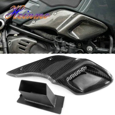 Protectores laterales de cubierta de tubo de admisión de aire de fibra de carbono real para 2015-2022 R NINE T Foto 1 de 4