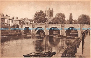 R354498 Wye Bridge und Kathedrale Hereford Postkarte - Bild 1 von 4