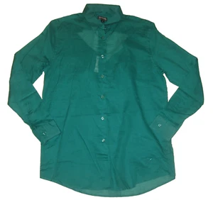 Neu mit Etikett $ 230 Vilebrequin hauchdünn Pinie blau Knopfleiste offen Schlüsselloch hinten Shirt Top M - Bild 1 von 7