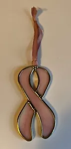 Breast Cancer Pink Ribbon Stained Glass Ornament Sun Catcher Charity - Picture 1 of 4