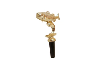 METAL GOLD BASS FISH TROPHY FOR A BEER TAP HANDLE - Imagen 1 de 6