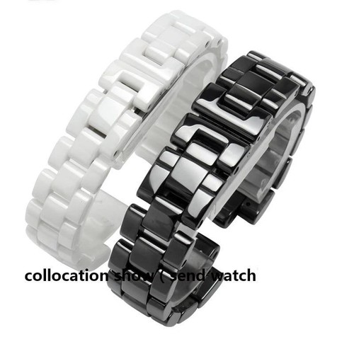 Cinturino Orologio Ceramica per Chanel J12 16 19mm Cinturino Bianco Nero Cinturino