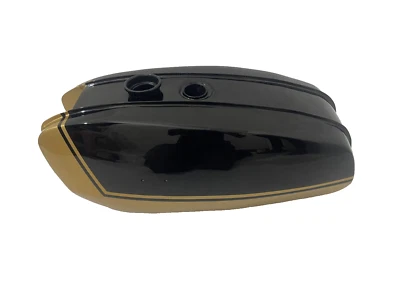 BSA A65 THUNDERBOLT LIGHTNING TANQUE DE GASOLINA PINTADO NEGRO Y DORADO AÑOS 70 | Ajuste Foto 1 de 4