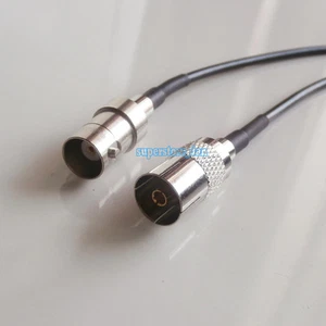 BNC female Jack to IEC DVB-T TV PAL 9.5mm female RG174 cable pigtail 15cm - Picture 1 of 2