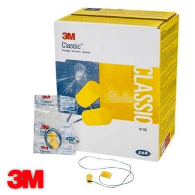 3M 311-1101 E-A-R Classic PVC Corded Foam Ear Plugs (Pick Total Pairs)