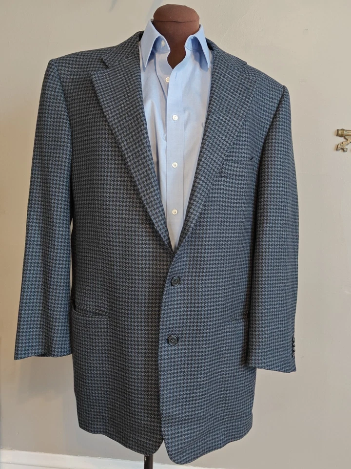 🇮🇹 Ermenegildo Zegna Mens 42L Wool Cashmere Blazer Made In Switzerland  Blue  - Image 1 of 4