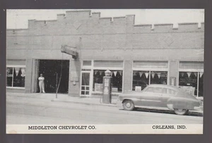 Orleans INDIANA c1950s CHEVROLET DEALERSHIP Garage Chevy GAS STATION Pump IN KB - Picture 1 of 3