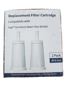 Filtro acqua compatibile con Sage ClaroSwiss BES008 (confezione da 2) - Foto 1 di 3