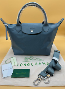 [Brand new] LONGCHAMP Le Pliage Neo Blue Nylon Leather Handbag tagged S size