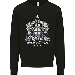 English Soul Biker Attitude Bike Motorcycle Kids Sweatshirt Jumper - Picture 1 of 3