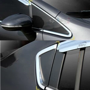 K-050 Chrome A+C Pillar Cover for KIA RIO/All New Pride 4DR Sedan 2012+ - Picture 1 of 6