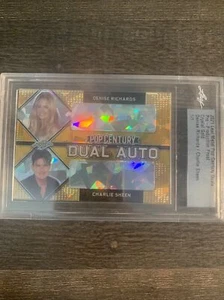 Denise Richards & Charlie Sheen 1/1 crystal Gold Proof Pop Century 2021 Leaf - Picture 1 of 3