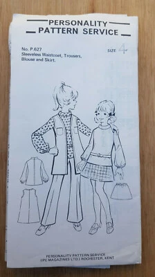 Vintage pattern P.627 Child's Waistcoat Trouser Blouse Skirt Size 4 Chest 23" - Image 1 of 2