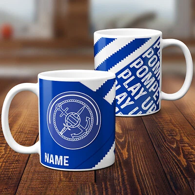 Personalised Football Mug Portsmouth Fan Vintage Retro Cup Fathers Day RFM42 - Image 1 of 4