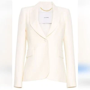 NWT$2,490 Adam Lippes Single Breasted Tuxedo Blazer in Silk Wool Sz 4 - Picture 1 of 15