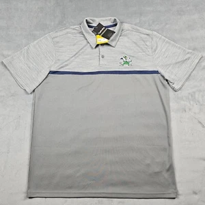 Notre Dame Polo Shirt Mens XL Gray Fighting Irish NCAA Football Golf Casual - Picture 1 of 9