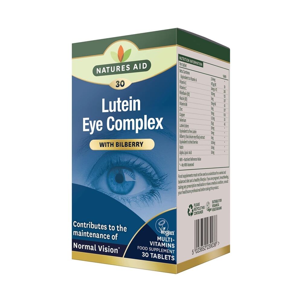 Natures Aid Lutein Eye Complex with 10mg Lutein Bilberry and Alpha Lipoic Acid