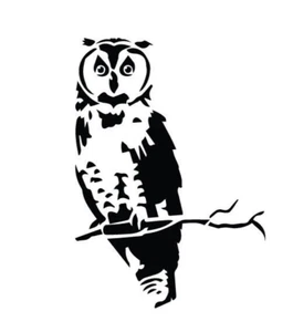 Owl Bird rustic stencil cut from mylar reusable template - choose your size - Bild 1 von 6