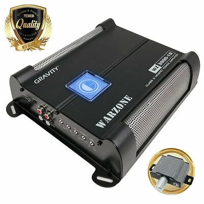 Gravity WZ3000.1D Warzone 3000W Class D Amp 1 Ohm Stable w/ Remote Control