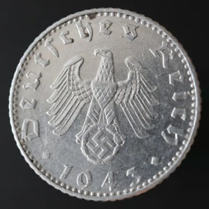 Moneda de 50 Reichspfennig 1943 J - Alemania Tercer Reich KM# 96 con esvástica - #R914 - Imagen 1 de 3