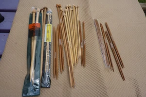 Knitting Needles, Wood, Bamboo, Pre-Owned, various sizes job lot - Picture 1 of 3