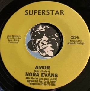 NORA EVANS  Funk Disco 45 Superstar #223 Amor b/w Come There With Me VG+ - Picture 1 of 2