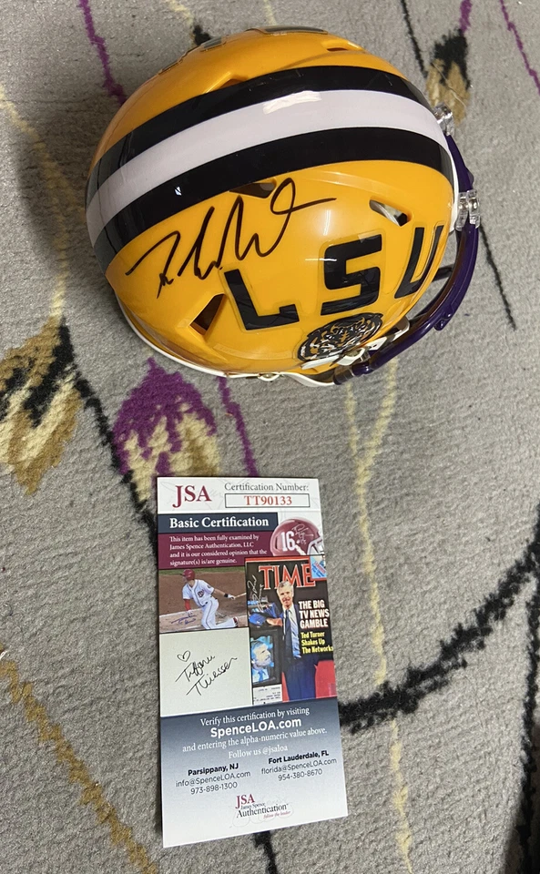 Tre’Davious Tre White Signed Autograph Auto LSU Mini Football Helmet JSA COA - Image 1 of 1