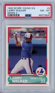 1990 Score Young Superstars #9 Larry Walker PSA 8 NM-MT POP 45 - Picture 1 of 6