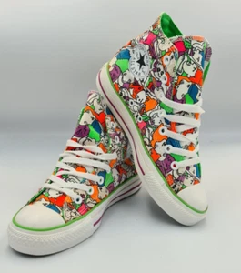 Converse Chuck Taylor Hi Top Graffiti Festival Print UK 5 Rare Vintage 107128 - Picture 1 of 24
