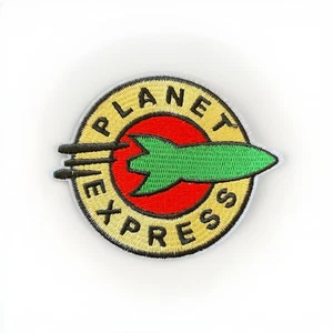 Planet Express - UFO Earth Space Alien Embroidered Iron On Sew On 3” Patch NEW - Picture 1 of 2