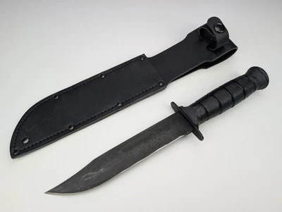 Cuchillo de combate Ontario Marine - Hoja de acero al carbono 1095HC + Funda de cuero - EE. UU. Foto 1 de 4