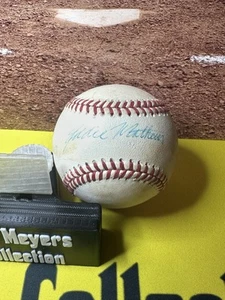 Eddie Mathews Single Signed Baseball ONL Bill White Autographed Auto🔥💎🔥 - Picture 1 of 4