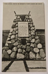 Cartolina d'epoca mai usata giardino della pace confine North Dakota e Canada F21 - Foto 1 di 2