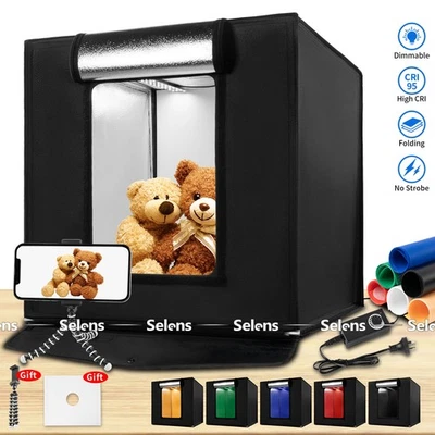 Fotografia 24" grande caixa de luz LED barraca fotográfica kit de tiro estúdio regulável - Imagem 1 de 4