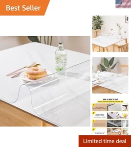 20x60 Clear Table Protector - Waterproof & Heat Resistant Plastic Mat - Picture 1 of 10