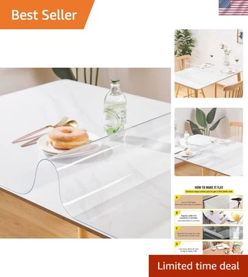 20x60 Clear Table Protector - Waterproof & Heat Resistant Plastic Mat - Image 1 of 4